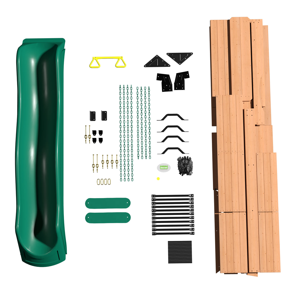 Oceanview Wooden Swing Set for Kids Backyard Discovery