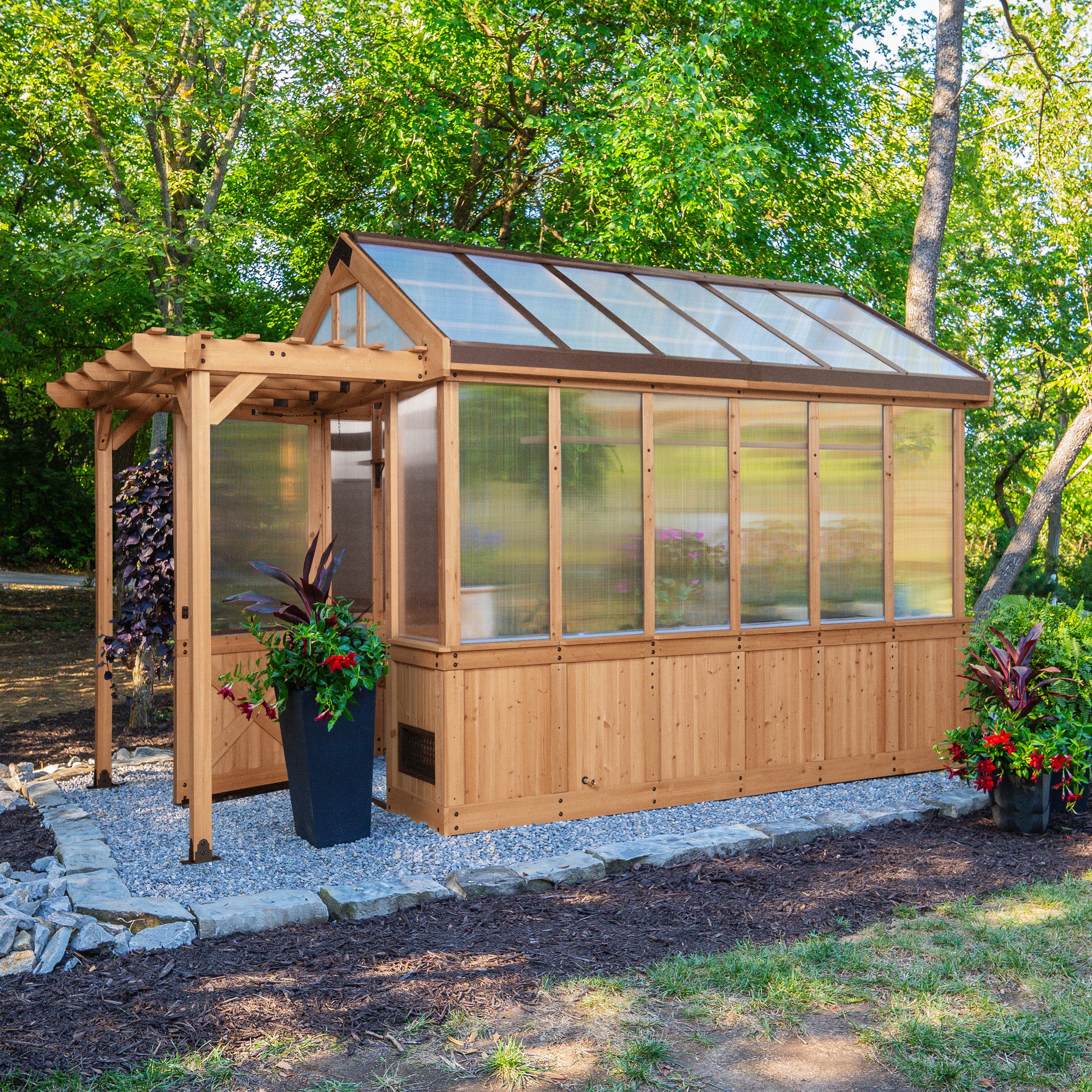 11x7 Bellerose Cedar Greenhouse Kit | Backyard Discovery