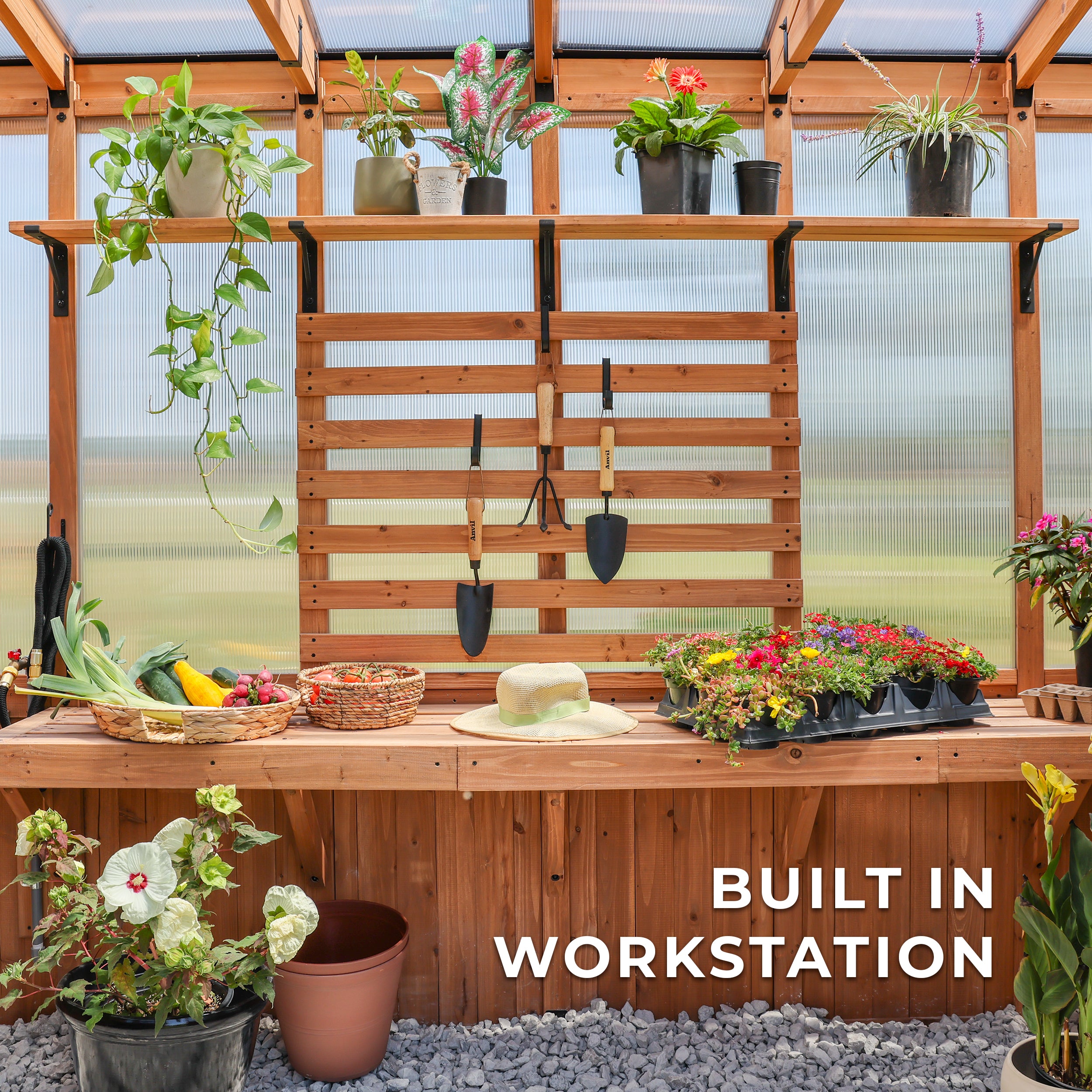 11x7 Poppy Cedar Greenhouse Kit | Backyard Discovery