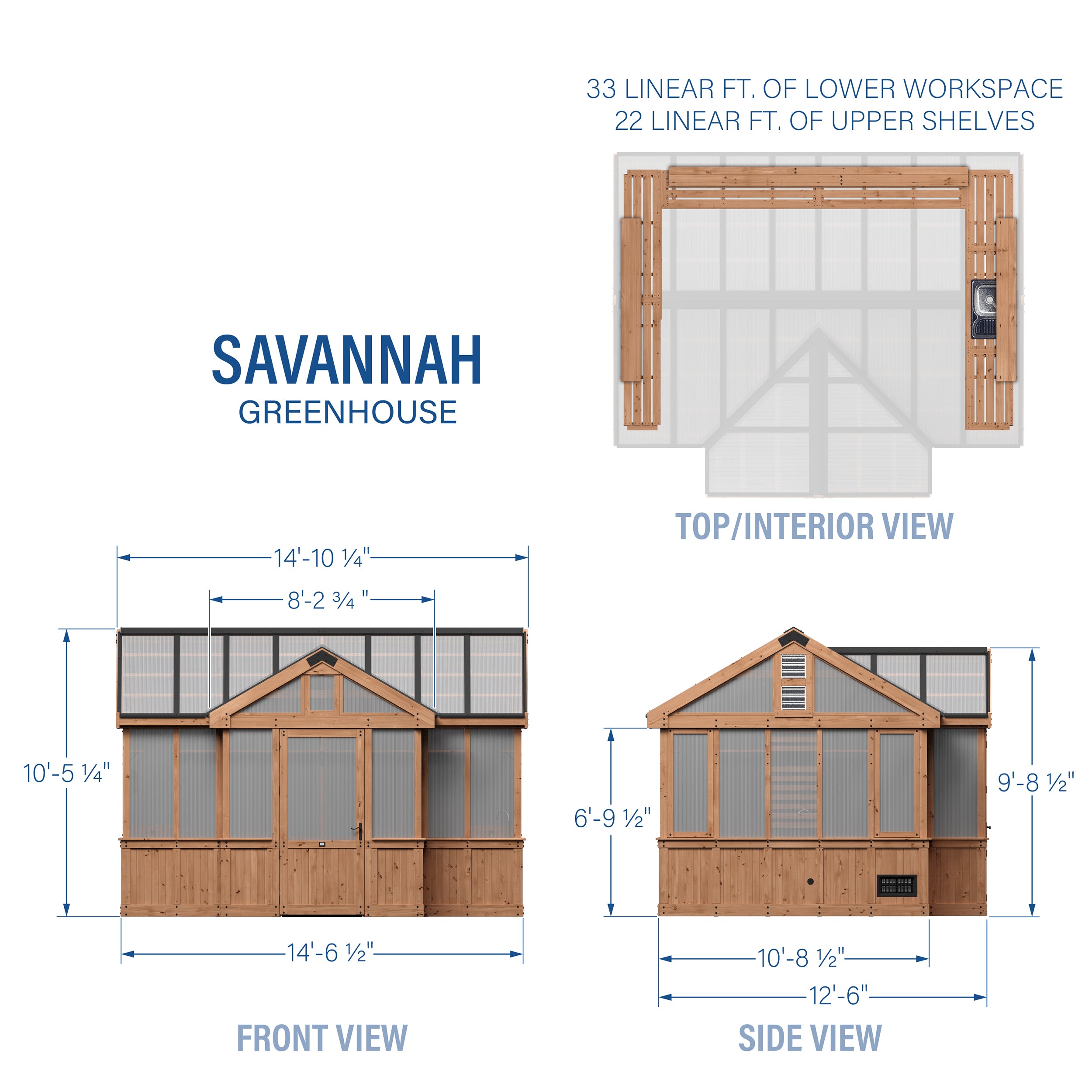 14.5x12 Savannah Cedar Greenhouse Kit | Backyard Discovery
