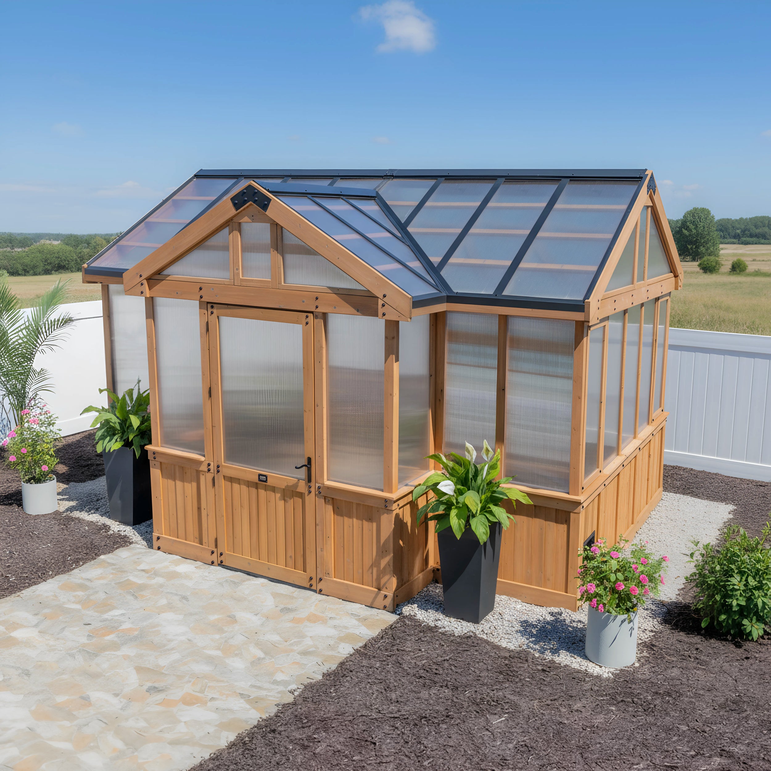 14.5x12 Savannah Cedar Greenhouse Kit | Backyard Discovery