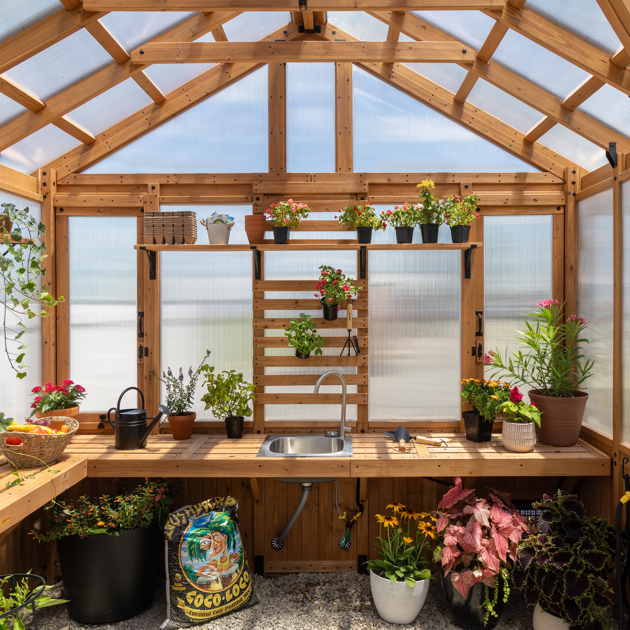 14.5x12 Savannah Cedar Greenhouse Kit | Backyard Discovery