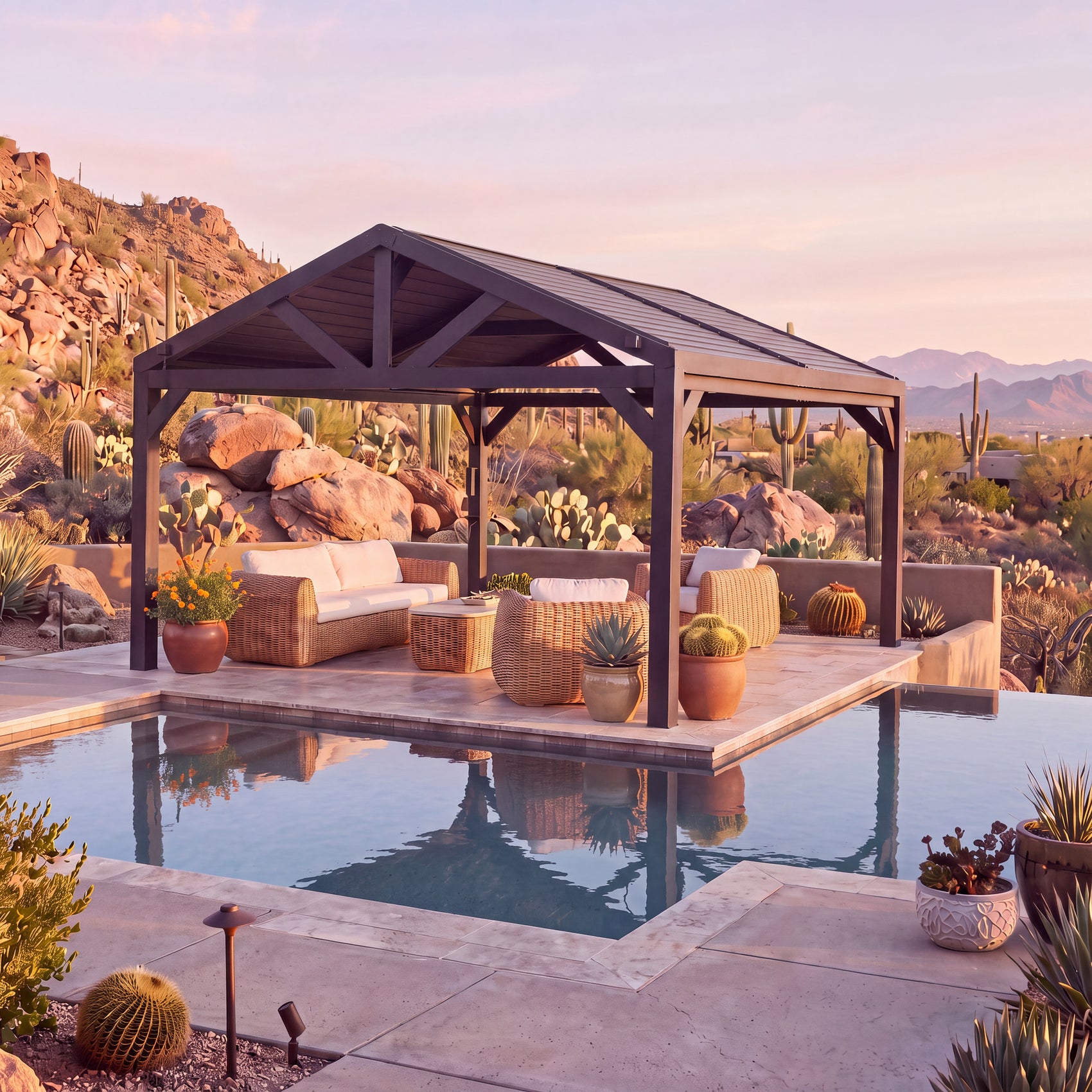 14x14 Ridgeline Steel Louvered Pergola