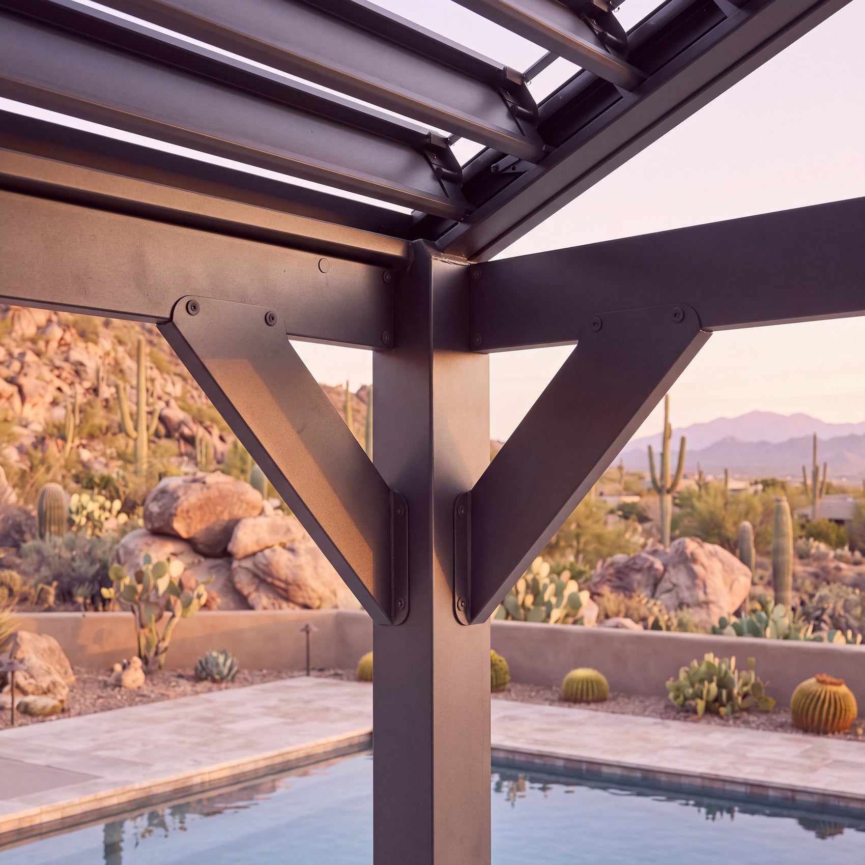 14x14 Ridgeline Steel Louvered Pergola