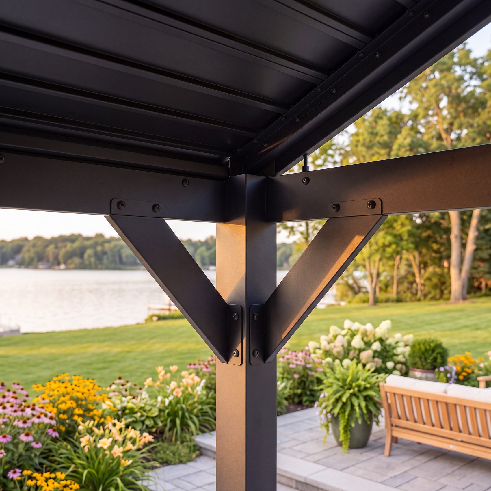 16x14 Ridgeline Steel Louvered Pergola