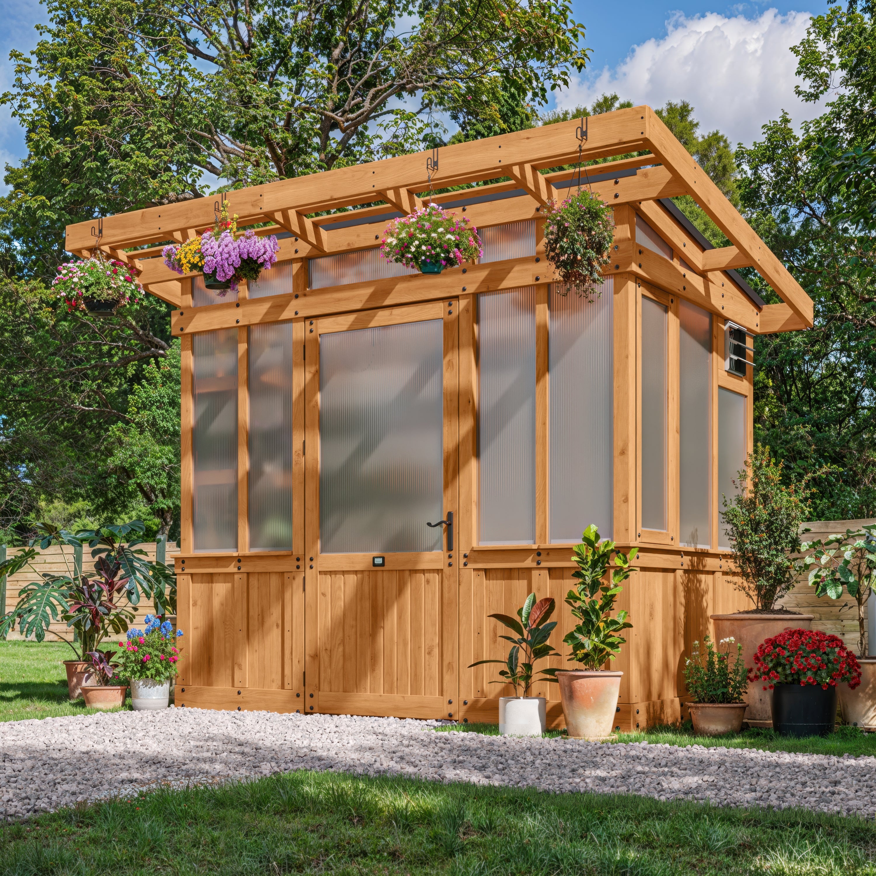 9x6 Poppy Cedar Greenhouse Kit | Backyard Discovery