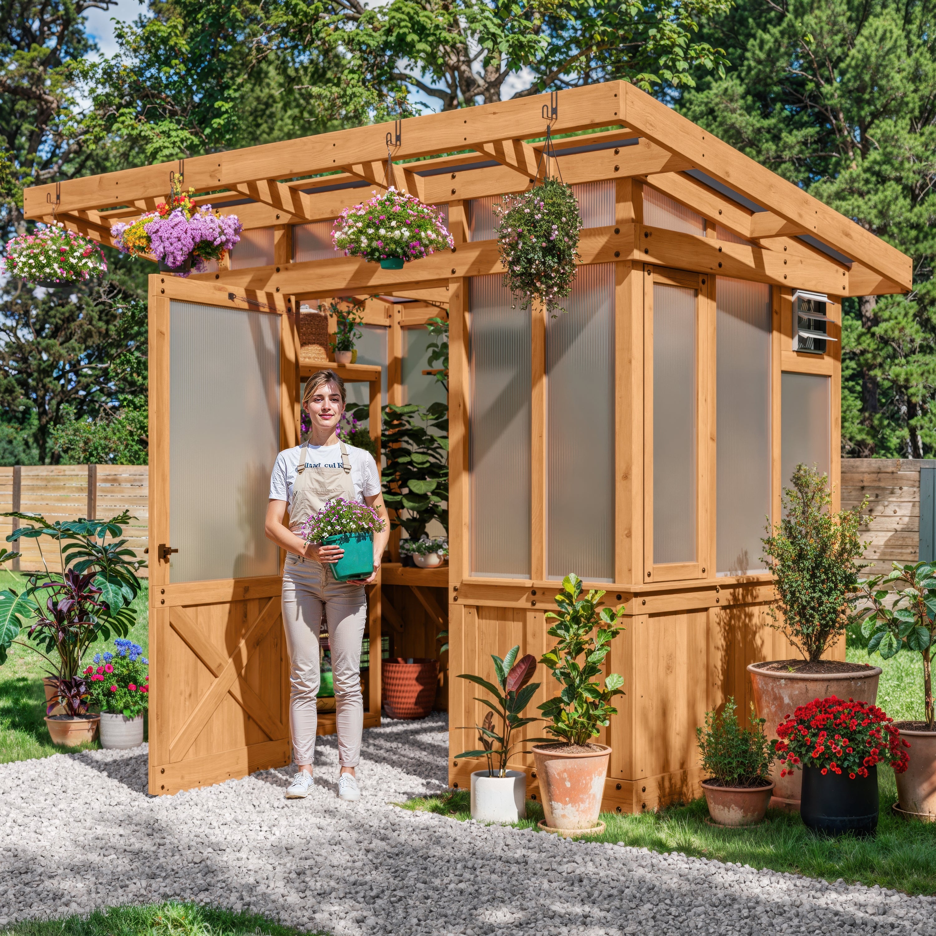 9x6 Poppy Cedar Greenhouse Kit | Backyard Discovery