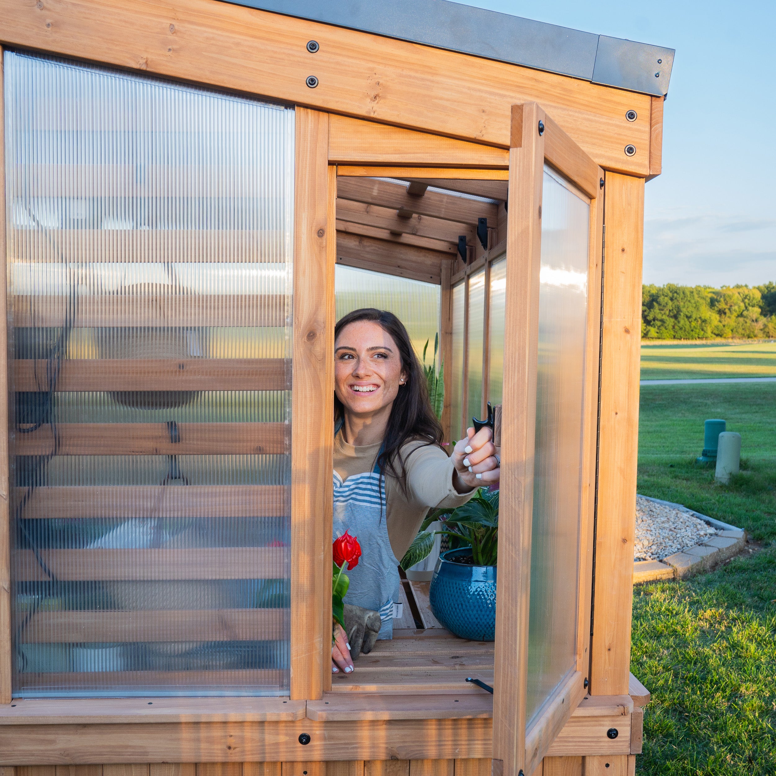 9x6 Willow Cedar Greenhouse Kit | Backyard Discovery