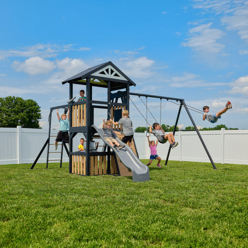 Atlas Steel Swing Set with Monkey Bars