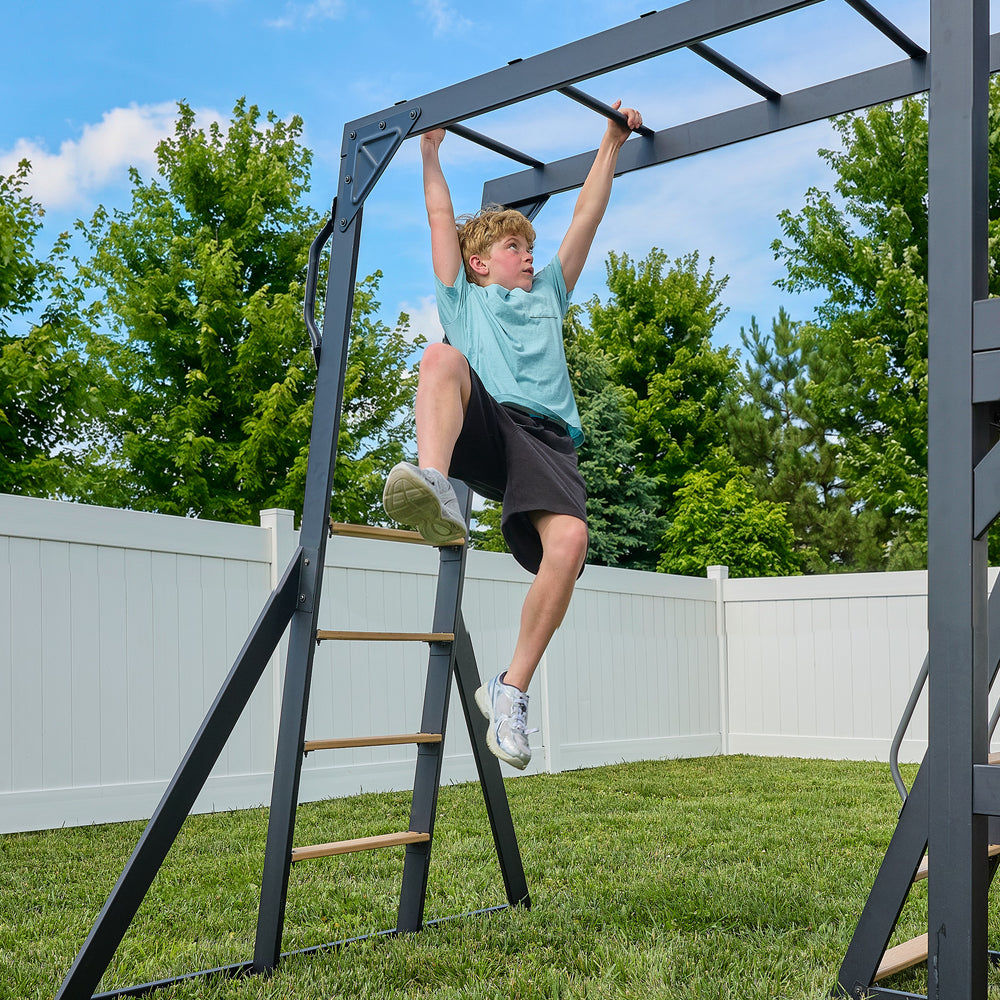 Atlas Steel Swing Set with Monkey Bars