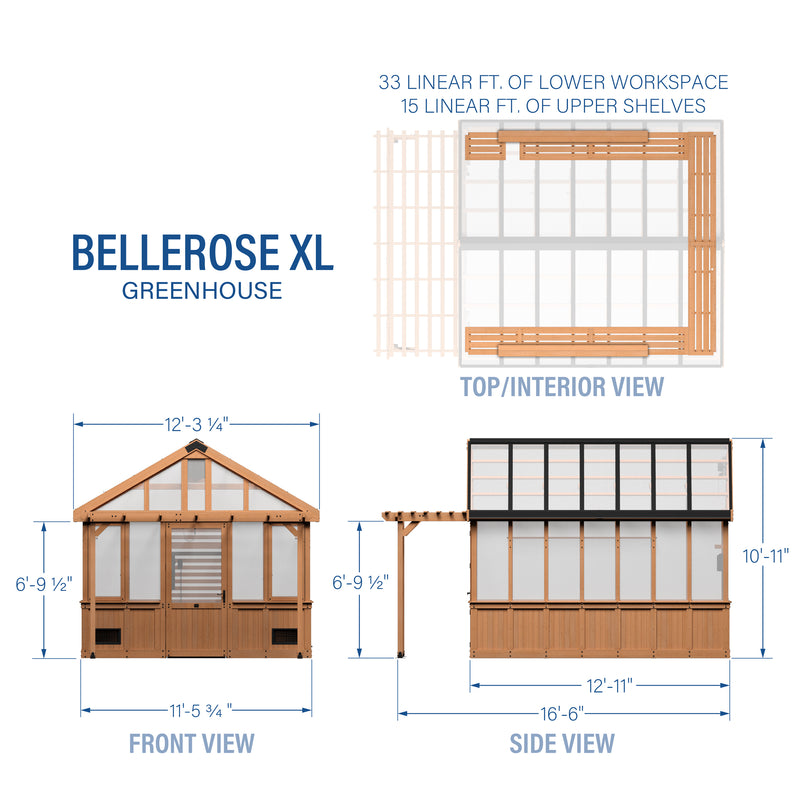13x11 Bellerose XL Greenhouse specifications