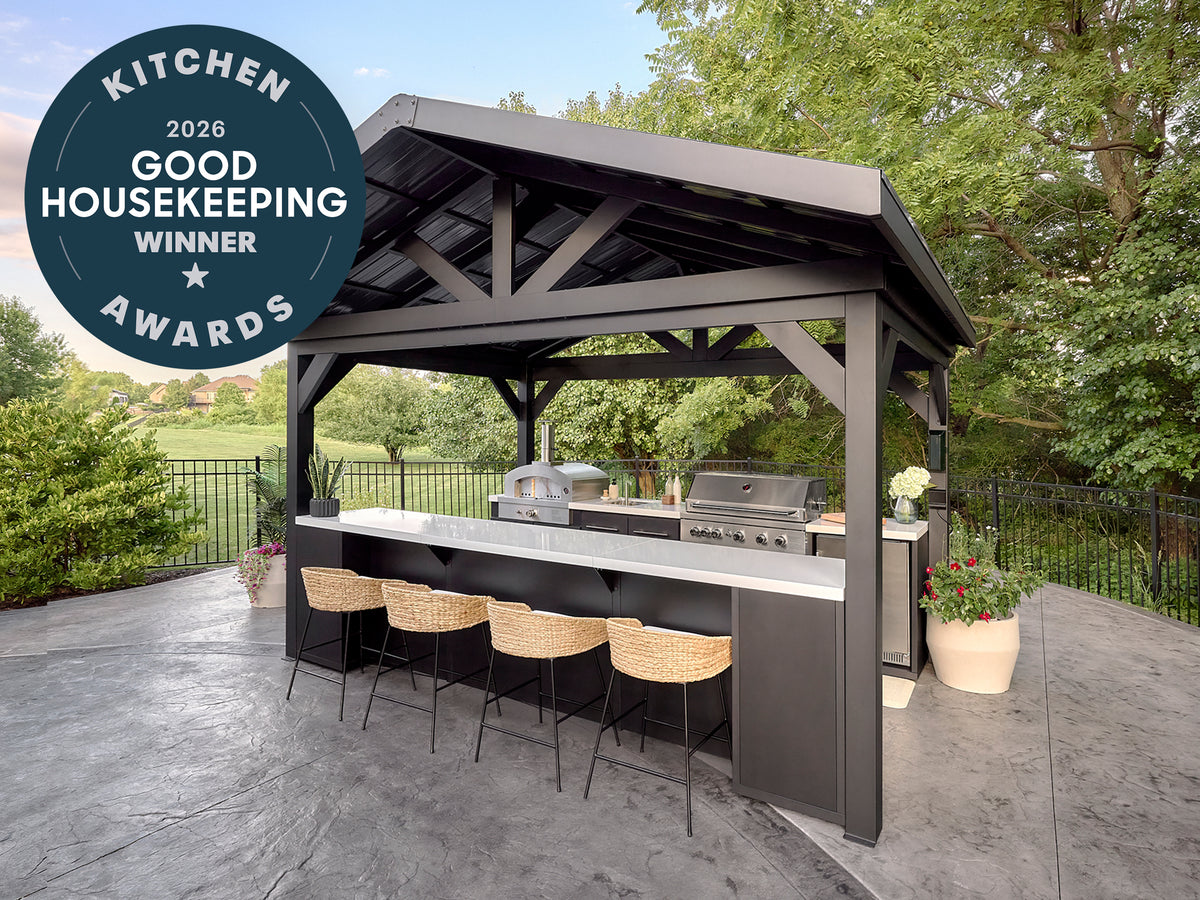 Lancaster | Galley Outdoor Kitchen with Built-In Grill & Pizza Oven