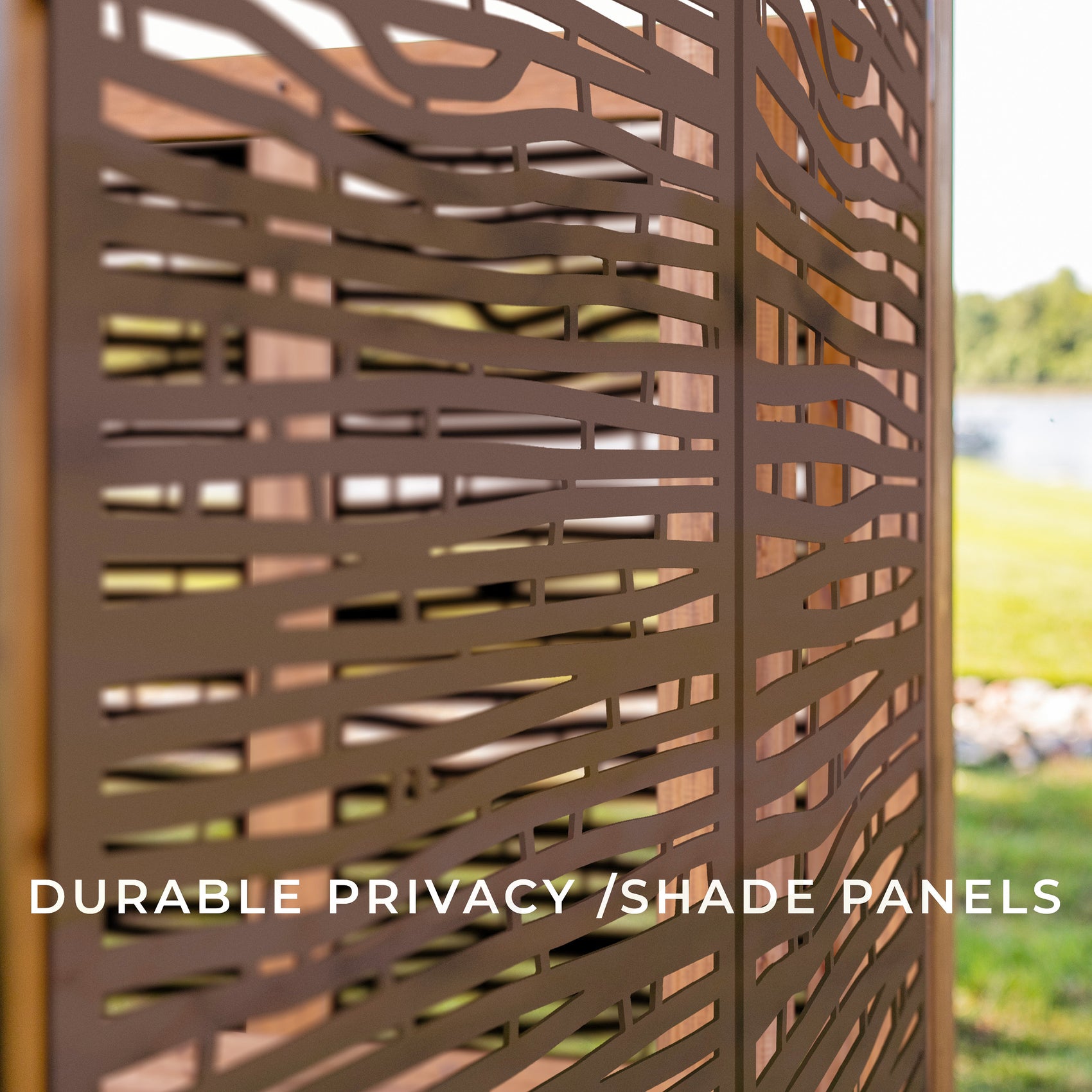 Tuscany Corner Pergola with Conversation Seating - Privacy Panels