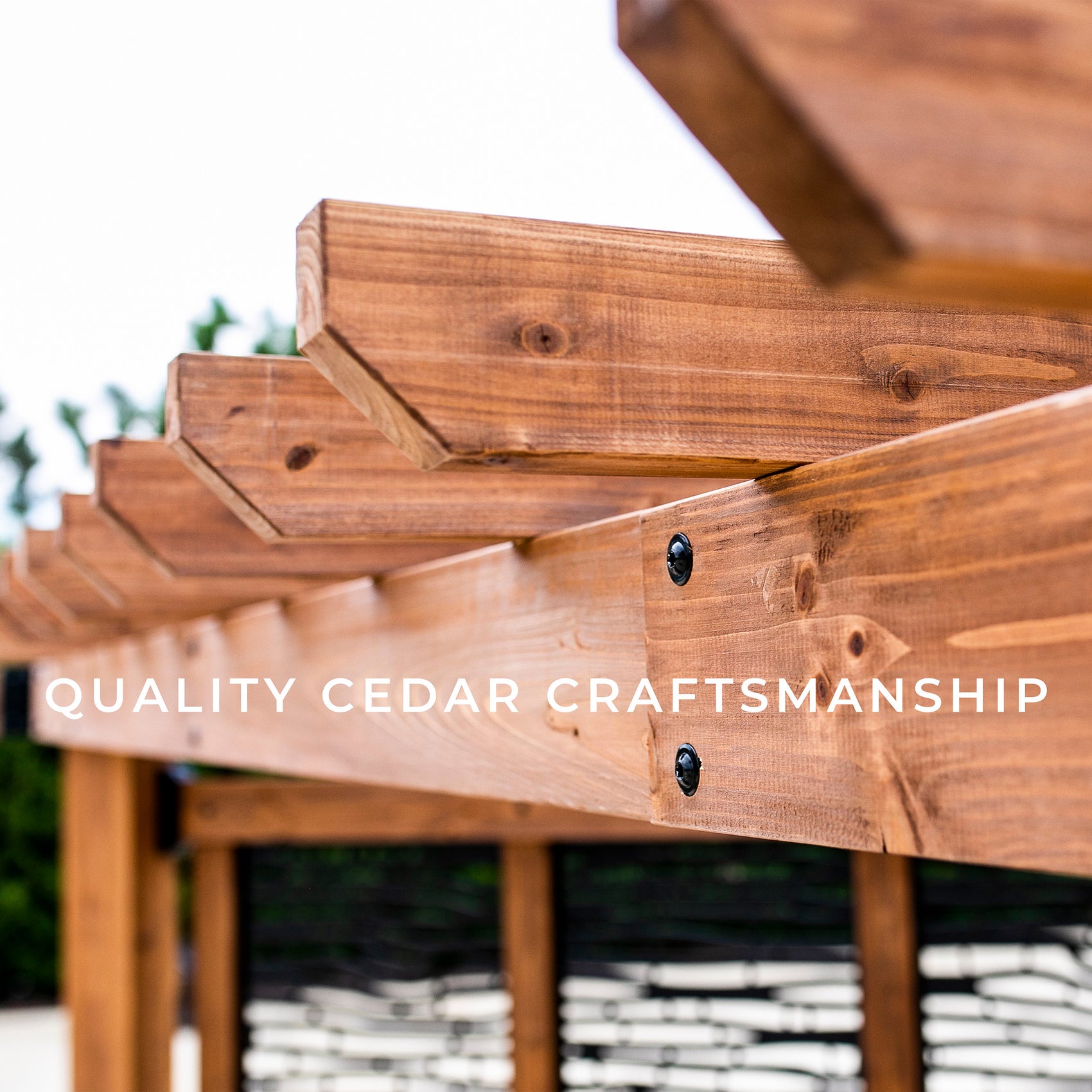 Tuscany Corner Pergola with Conversation Seating - Privacy Panels