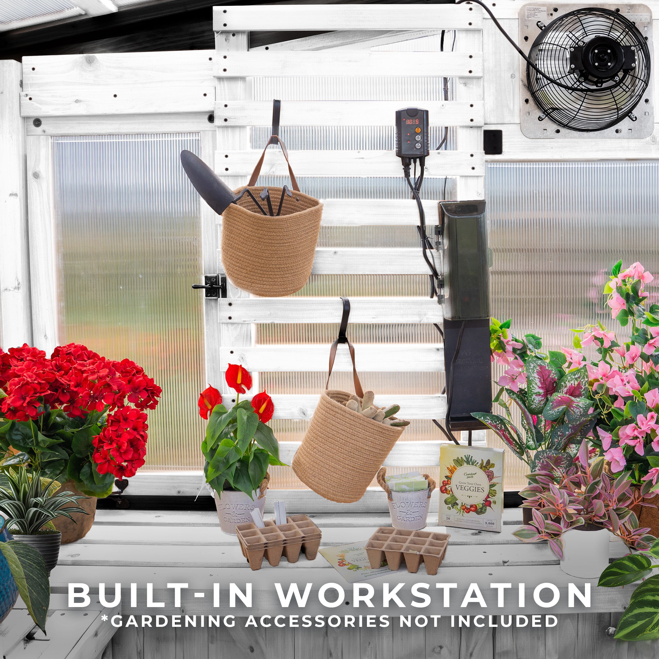 9x6 White Willow Cedar Greenhouse Kit | Backyard Discovery