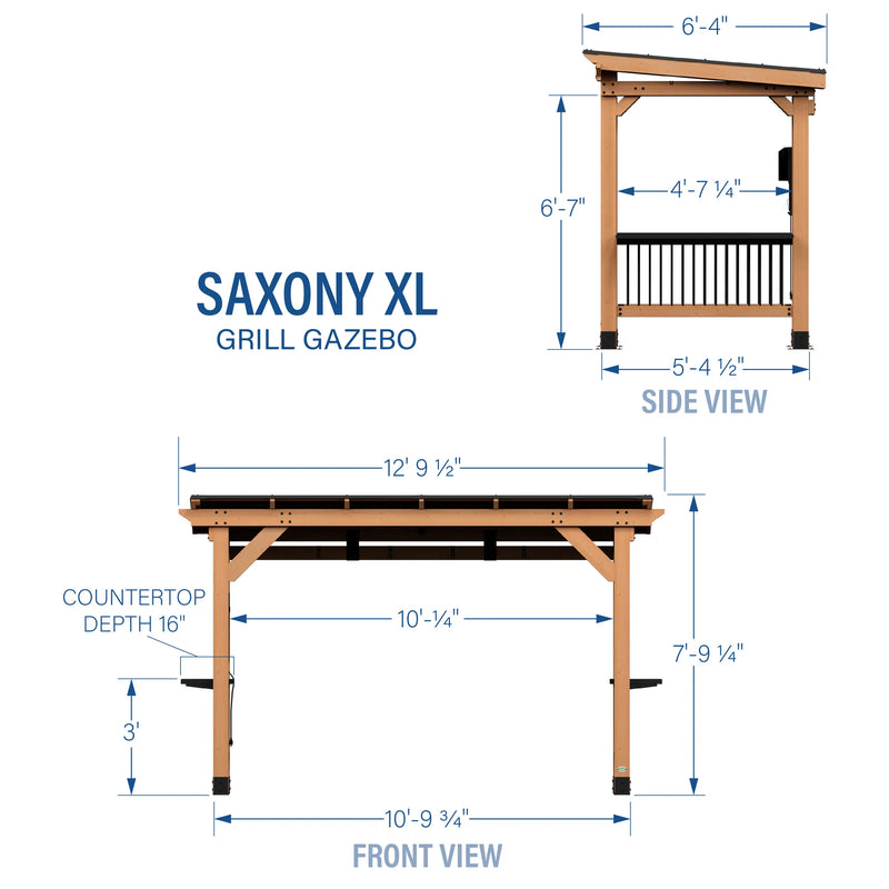 Saxony XL Grill Gazebo specifications