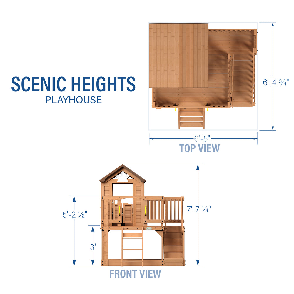 Scenic Heights Wooden Playhouse Diagram