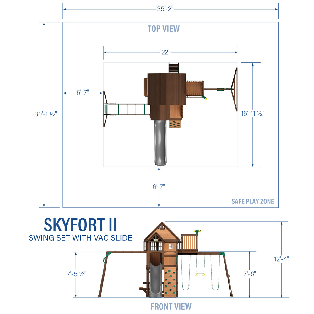 Skyfort II with Wave Slide Gray Diagram
