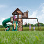 Load image into Gallery viewer, Skyfort III Wooden Swing Set with happy kids
