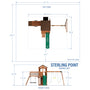 Load image into Gallery viewer, Sterling Point Swing Set dimensions - green slide
