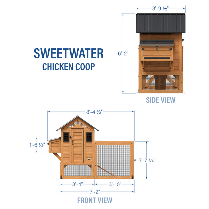 Sweetwater Chicken Coop - Brown specifications