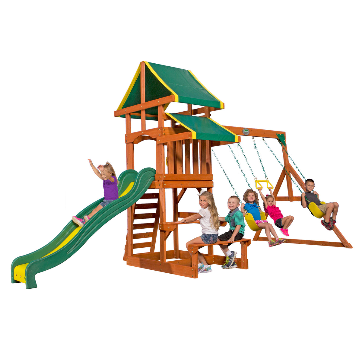 Tucson Wooden Swing Set for Kids Backyard Discovery