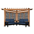 
                            
                              Load image into Gallery viewer, Tuscany Cabana Pergola with Conversation Seating - Bamboo Panels
                            
                          