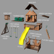 
                            
                              Load image into Gallery viewer, Woodridge Elite Swing Set Yellow Exploded View
                            
                          