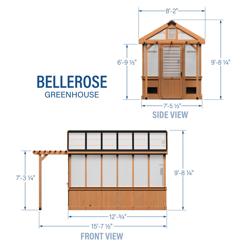 12x7 Bellerose Greenhouse specifications