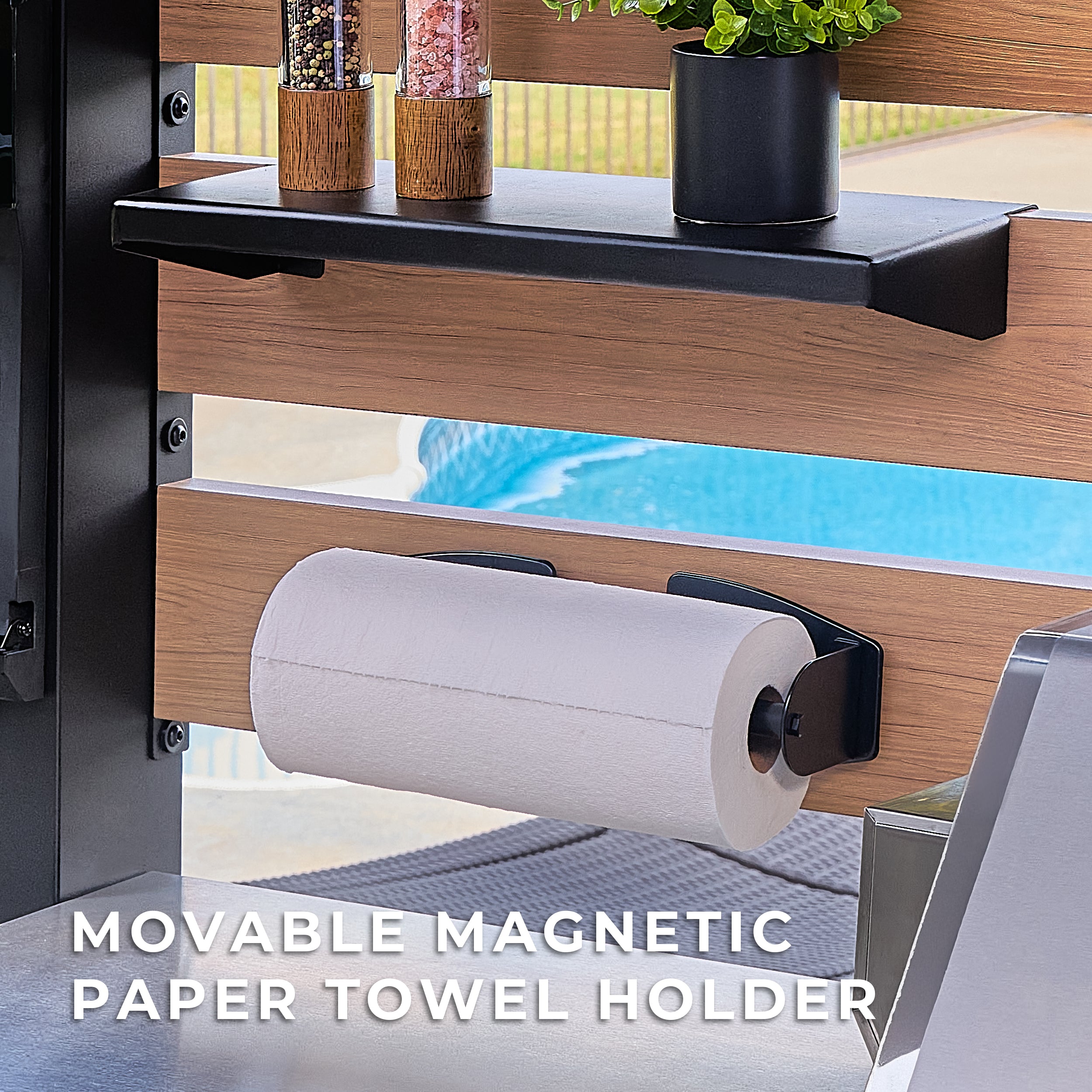 Fusion Flame 2 Outdoor Kitchen with Grill, Pizza Oven, and Refrigerator