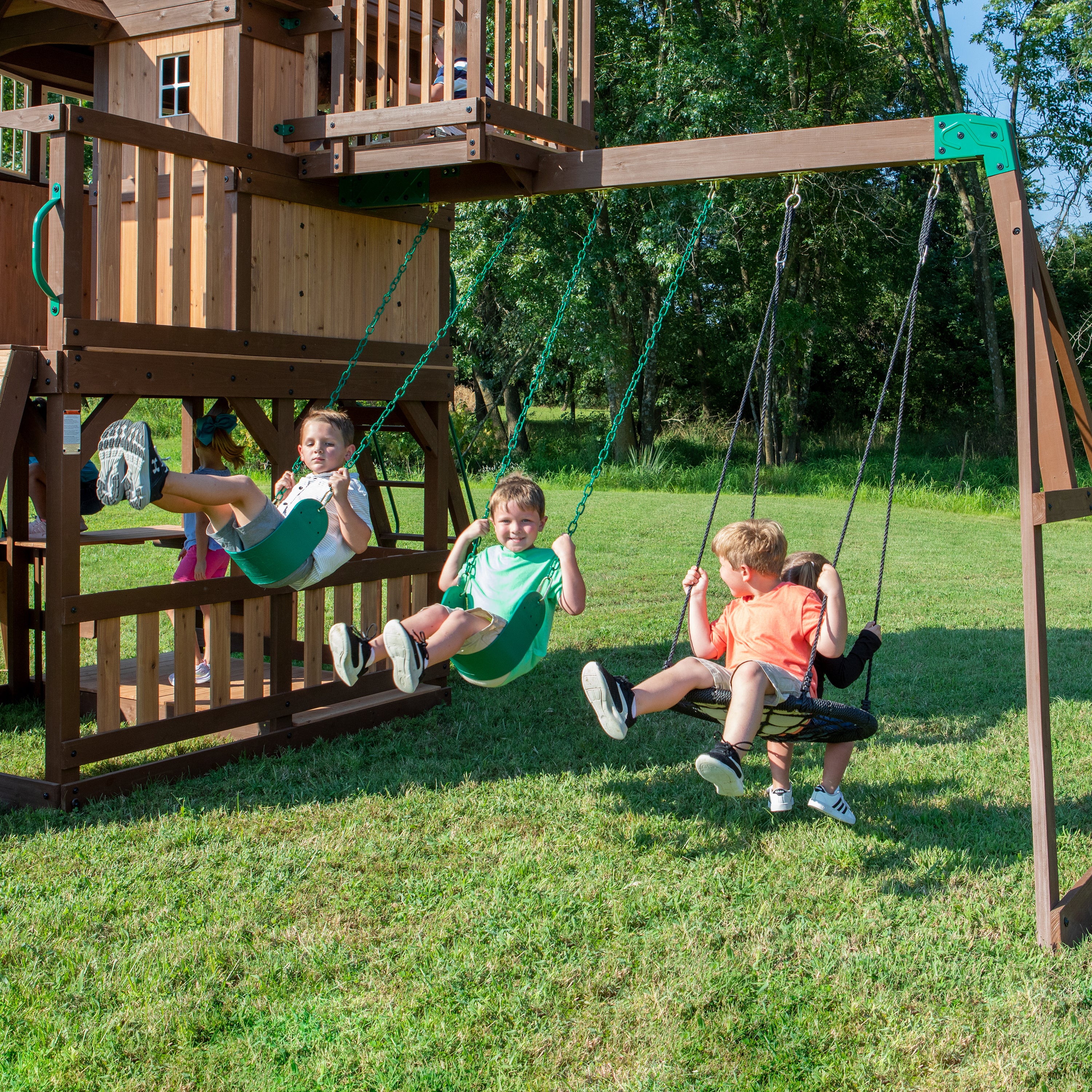 Skyfort II Swing Set with Spiral Tube Slide