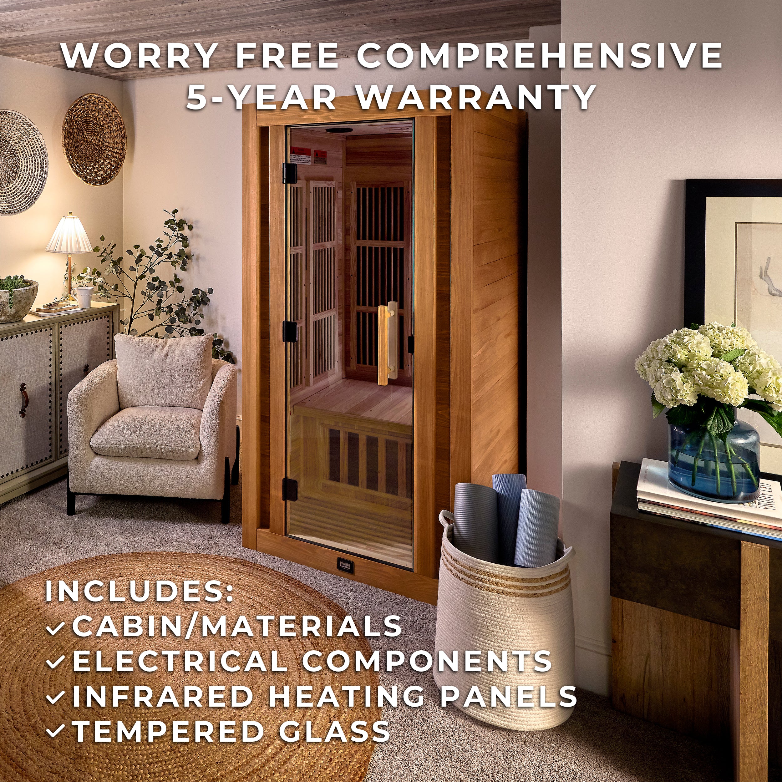 Rylan Indoor Infrared Sauna – 1 Person