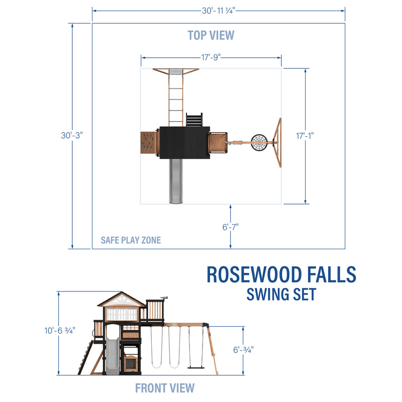 Rosewood Falls Swing Set specifications