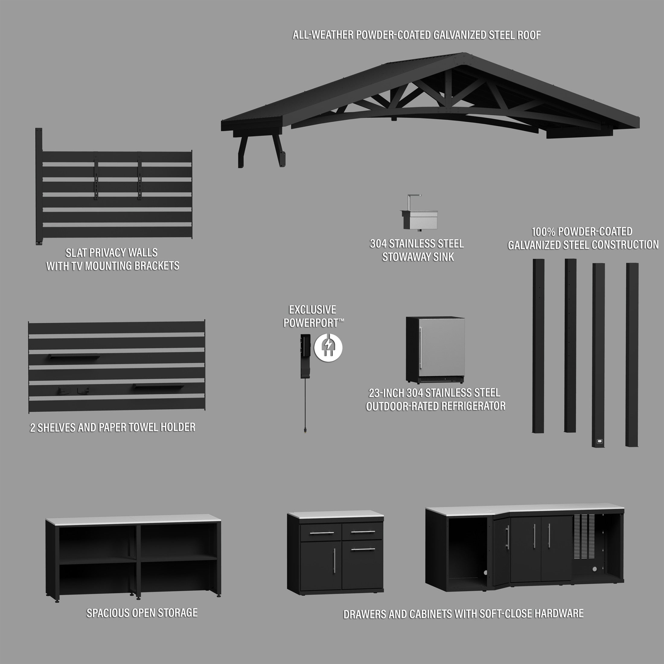 Langston Appliance-Ready Outdoor Kitchen with Refrigerator