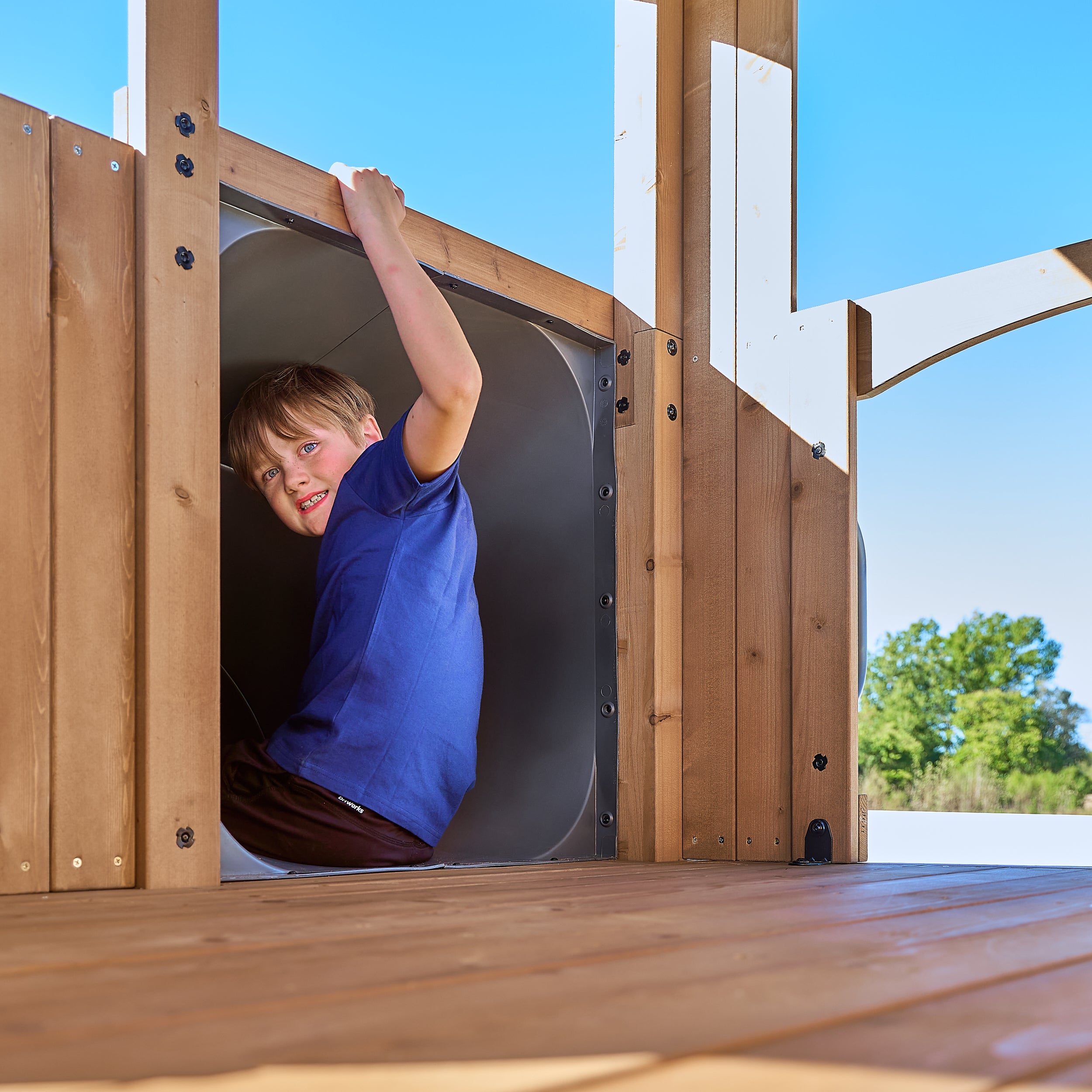 Dover Bay with Spiral Tube Slide Swing Set