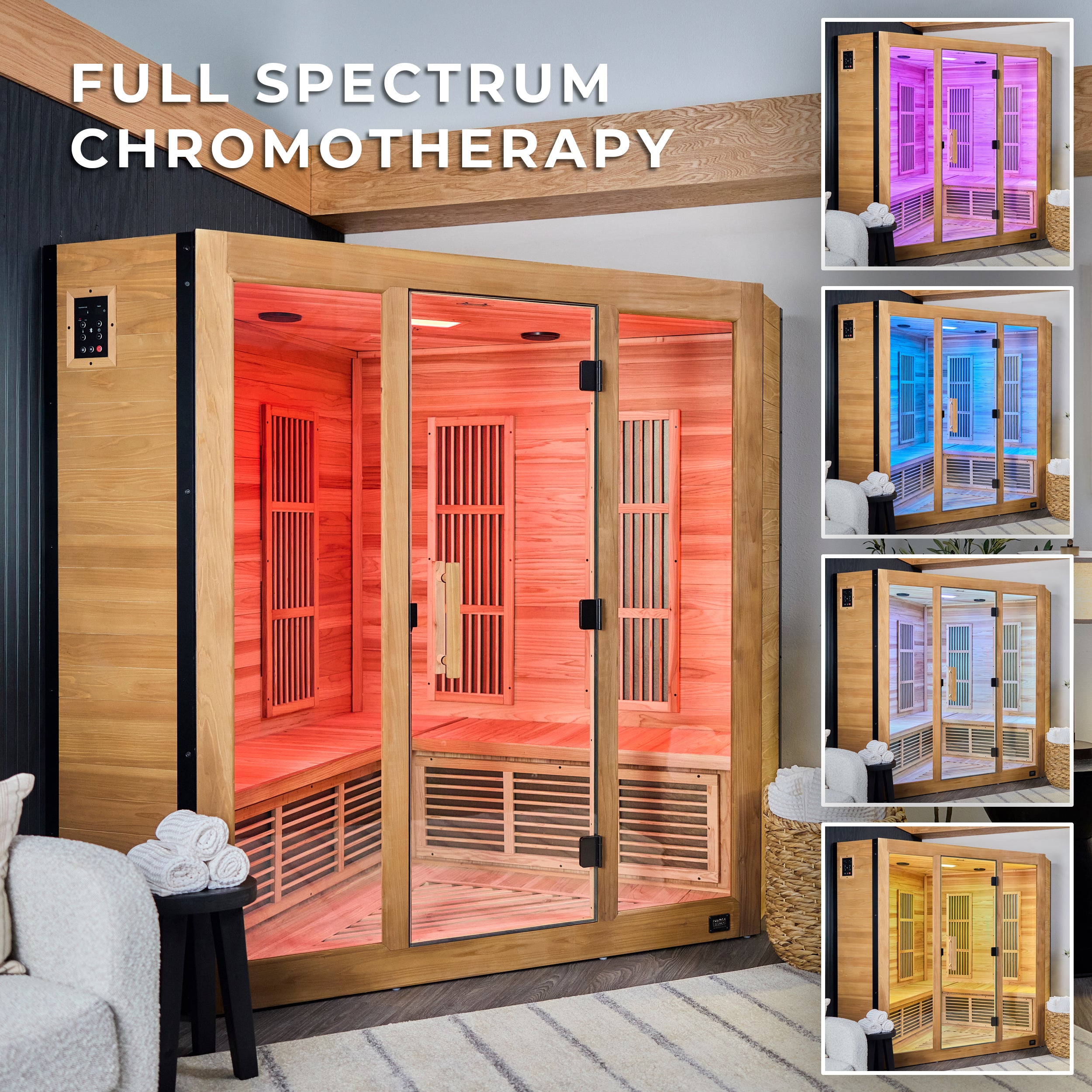 Rylan Indoor Infrared Corner Sauna – 4 Person