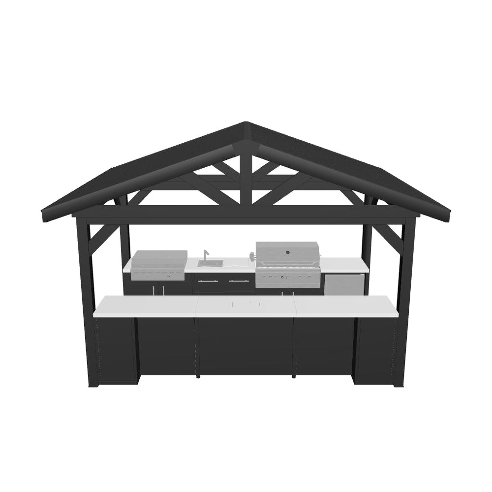 Lancaster | Galley Outdoor Kitchen with Built-In Grill & Griddle