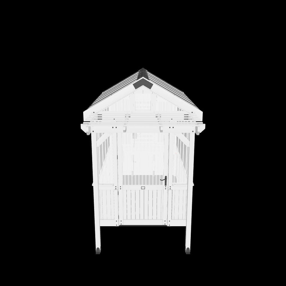 3D model preview of a 9x6 cedar greenhouse for viewing in your backyard with AR.
