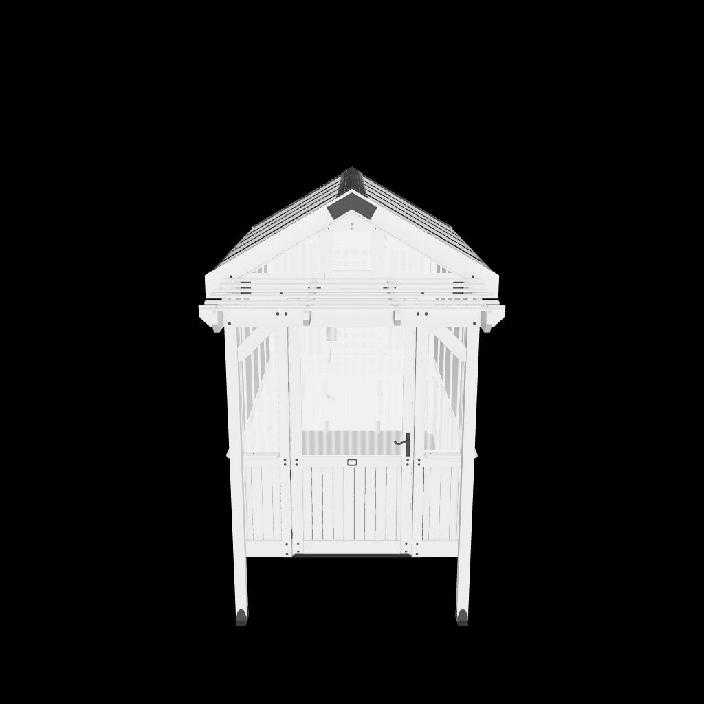 3D model preview of a 9x6 cedar greenhouse for viewing in your backyard with AR.