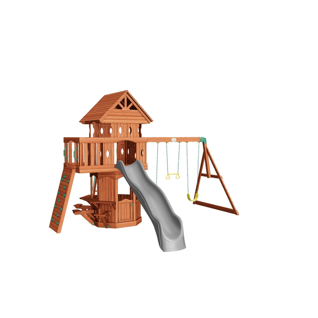 Woodland Swing Set with Yellow Slide 3D