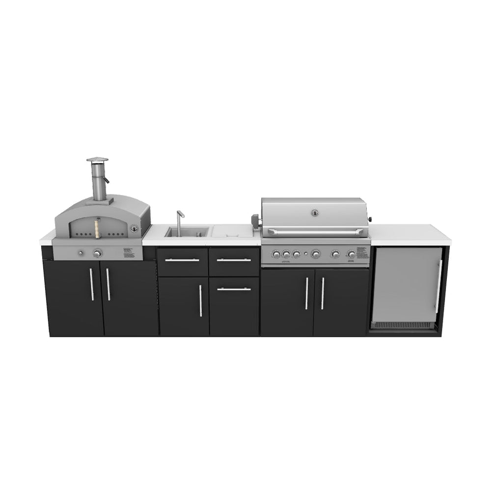 Emory | 12-Foot Outdoor Kitchen Island with Built-In Grill & Griddle