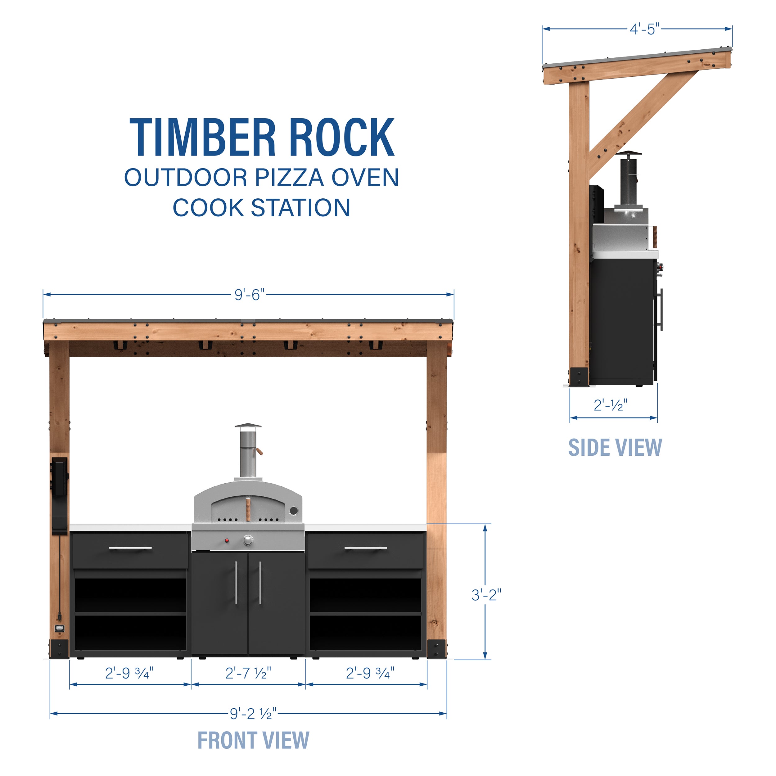 Timber Rock Outdoor Pizza Oven Cook Station