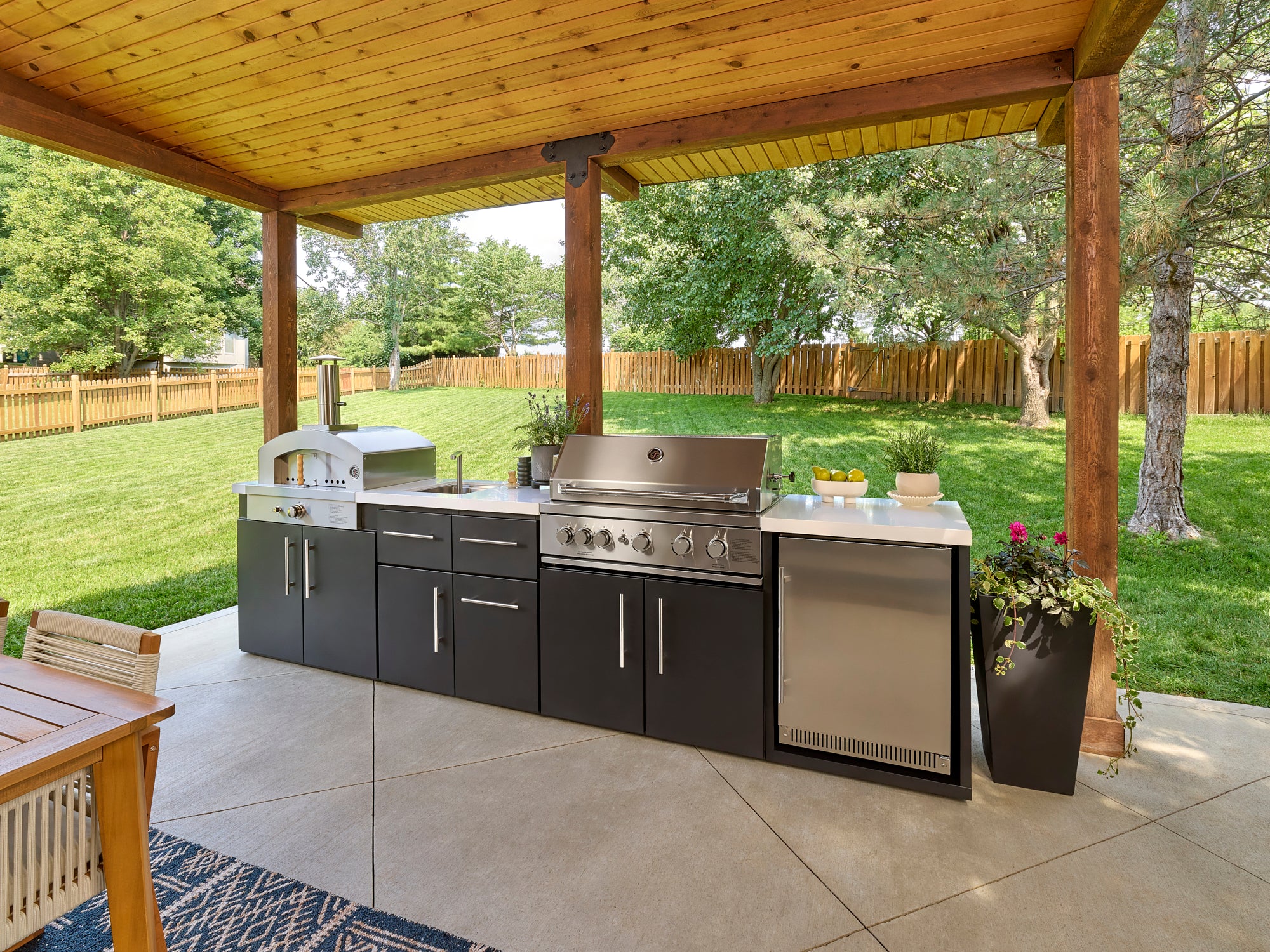 Emory 12' | Outdoor Kitchen Island with Built-In Grill & Pizza Oven