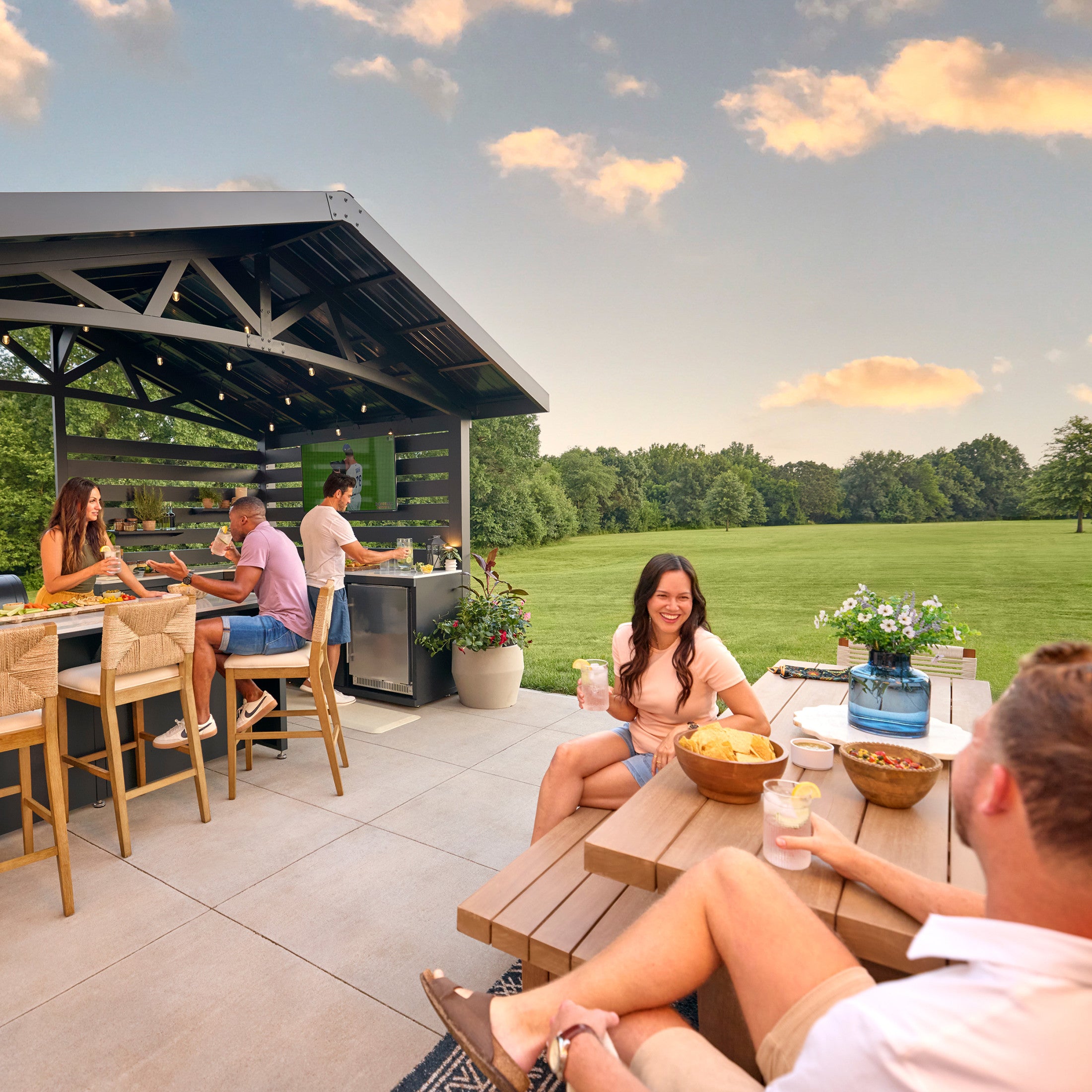 Langston Appliance-Ready Outdoor Kitchen with Refrigerator