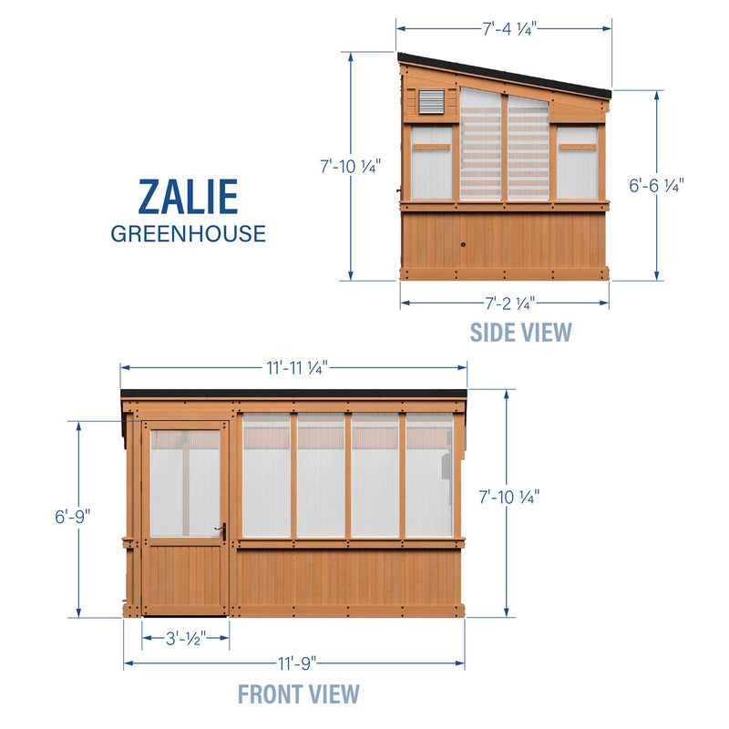 12x7 Zalie Greenhouse specifications