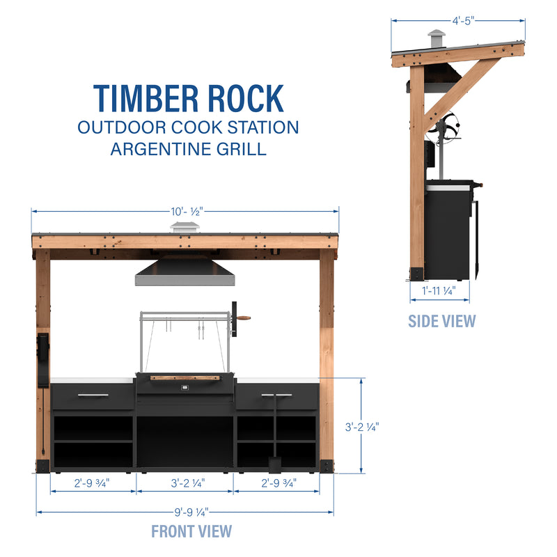 Timber Rock Outdoor Argentine Grill Cook Station specifications