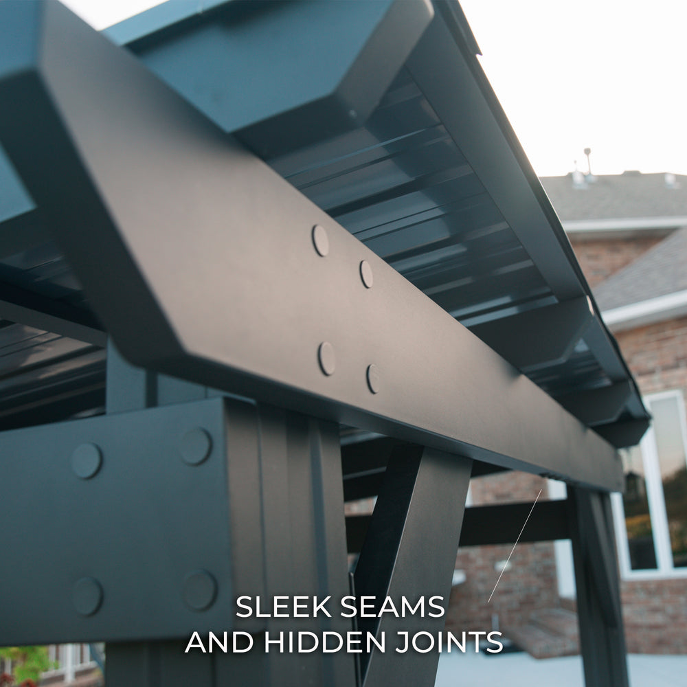 Rockport Steel Grill Gazebo Roof - Sleek seams and hidden joints