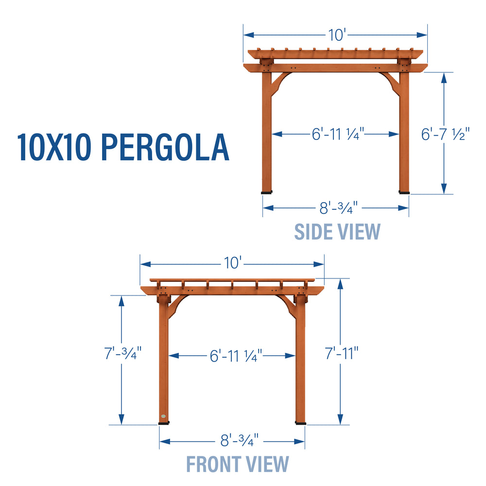 10x10 Pergola Diagram