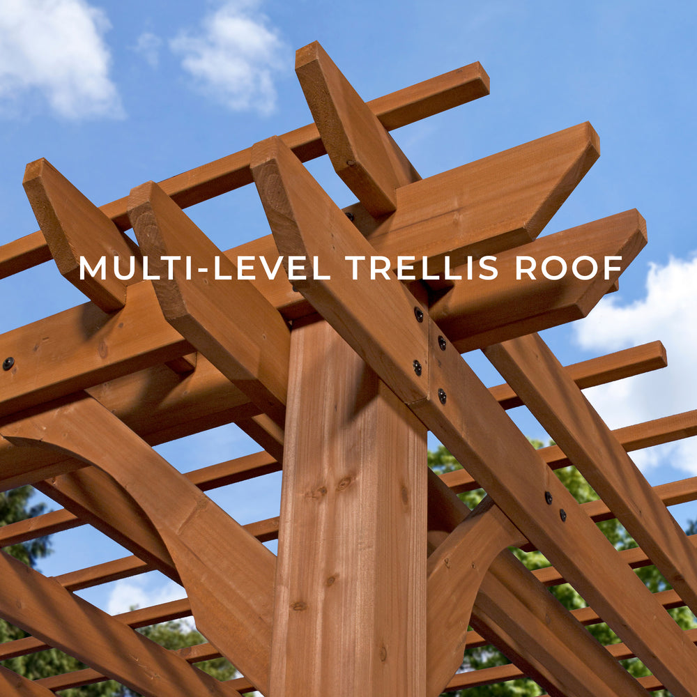 10x10 Pergola Multi-Level Trellis Roof