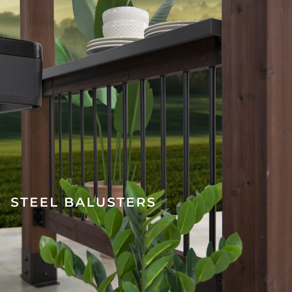 Load image into Gallery viewer, Saxony Grill Gazebo Counter - steel balusters
